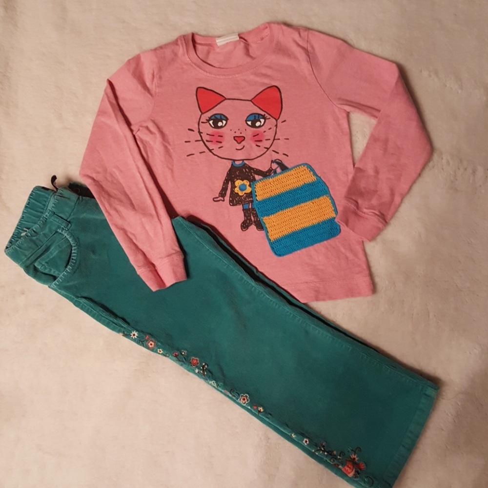 Mini Boden shirt and Gap corduroy pants, size 5-6